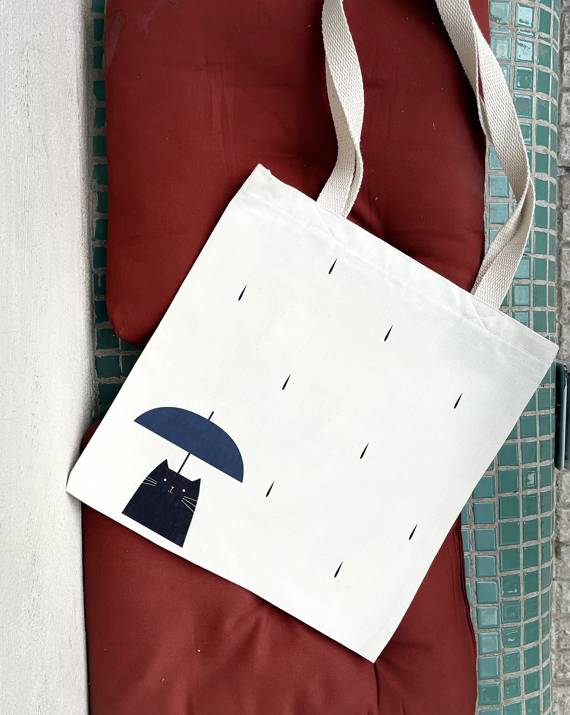 توتبگ پارچه ای طرح گربه بارون زده